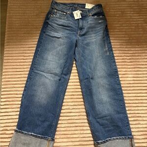 American Eagle Stretch High Waisted Stovepipe Cuffed Jean